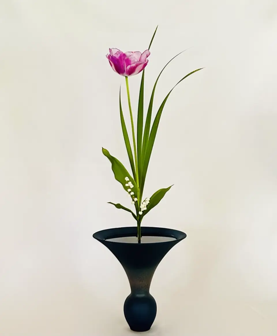 Shoka Shinputai Ikebana arrangement by Valerie Fontanier, February 2023