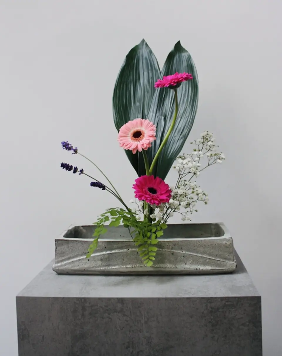 Jiyuka Ikebana arrangement by Valerie Fontanier, February 2025