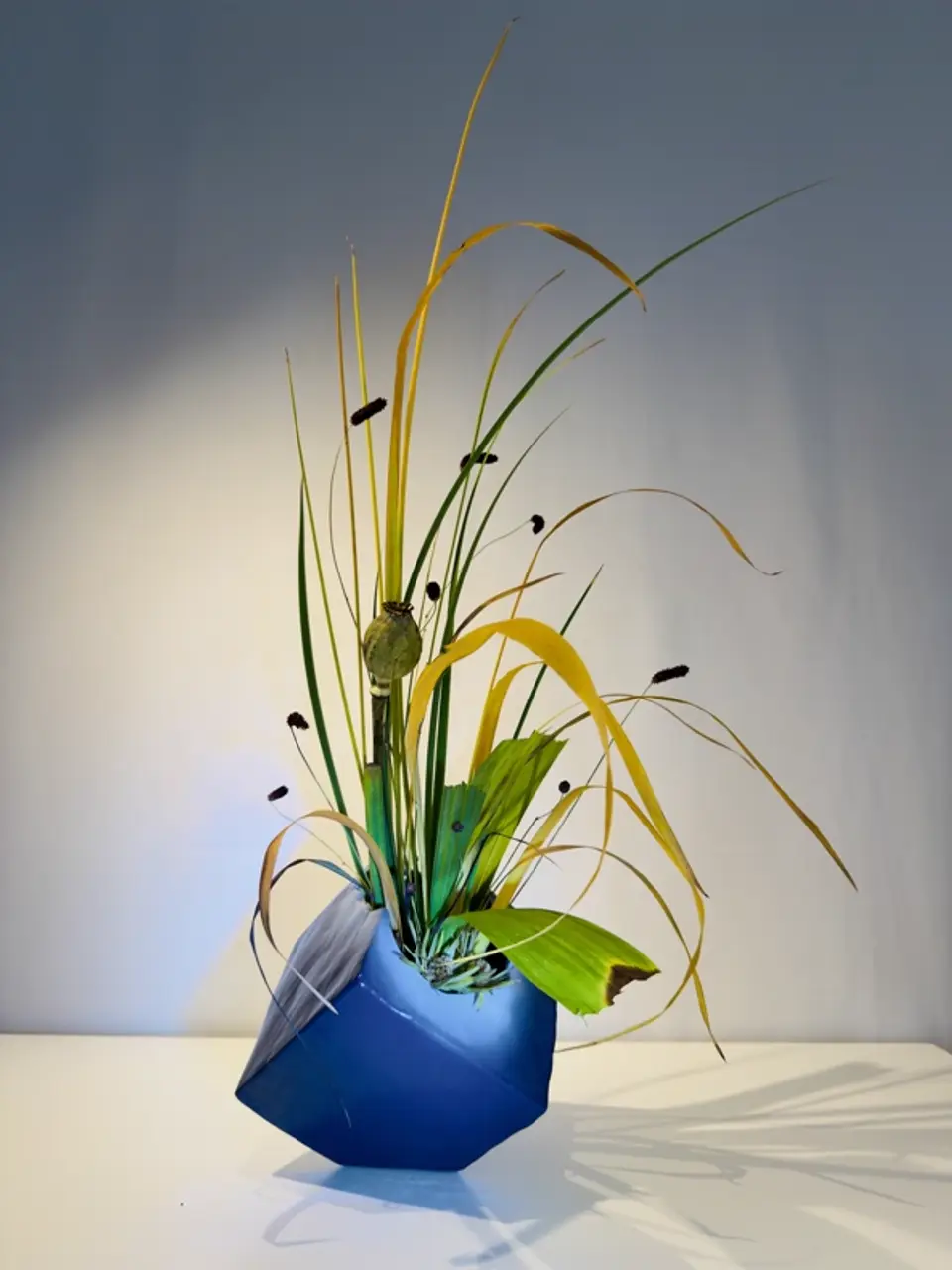 Jiyuka Ikebana arrangement by Valerie Fontanier, July 2024