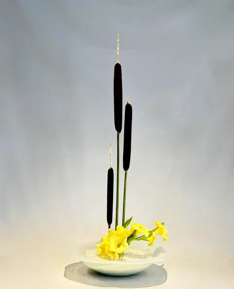 Jiyuka Ikebana arrangement by Valerie Fontanier, November 2025