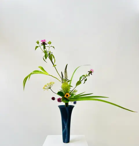 Rikka Shofutai Ikebana arrangement by Valerie Fontanier, July 2025