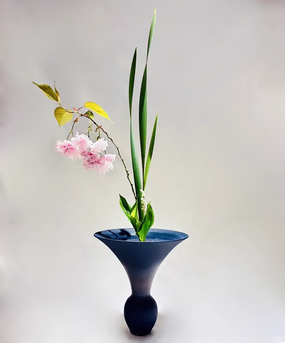 Shoka Shinputai Ikebana arrangement by Valerie Fontanier, March 2025