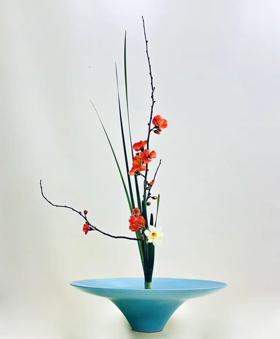 Shoka Shofutai Ikebana arrangement by Valerie Fontanier, July 2025
