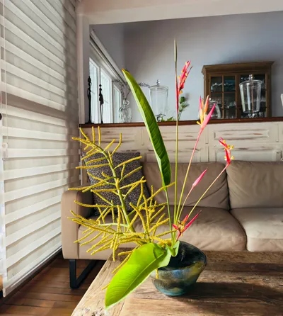 An Ikebana arrangement at home